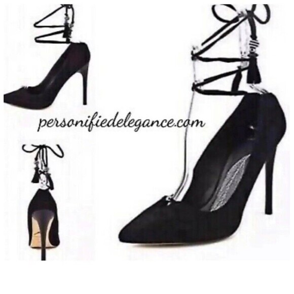 Brian Atwood Shoes - Brian Atwood Hanna Black Suede Heels Pumps Size 10